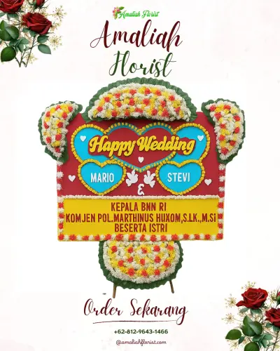 Karangan Papan Bunga Pernikahan di Calingcing